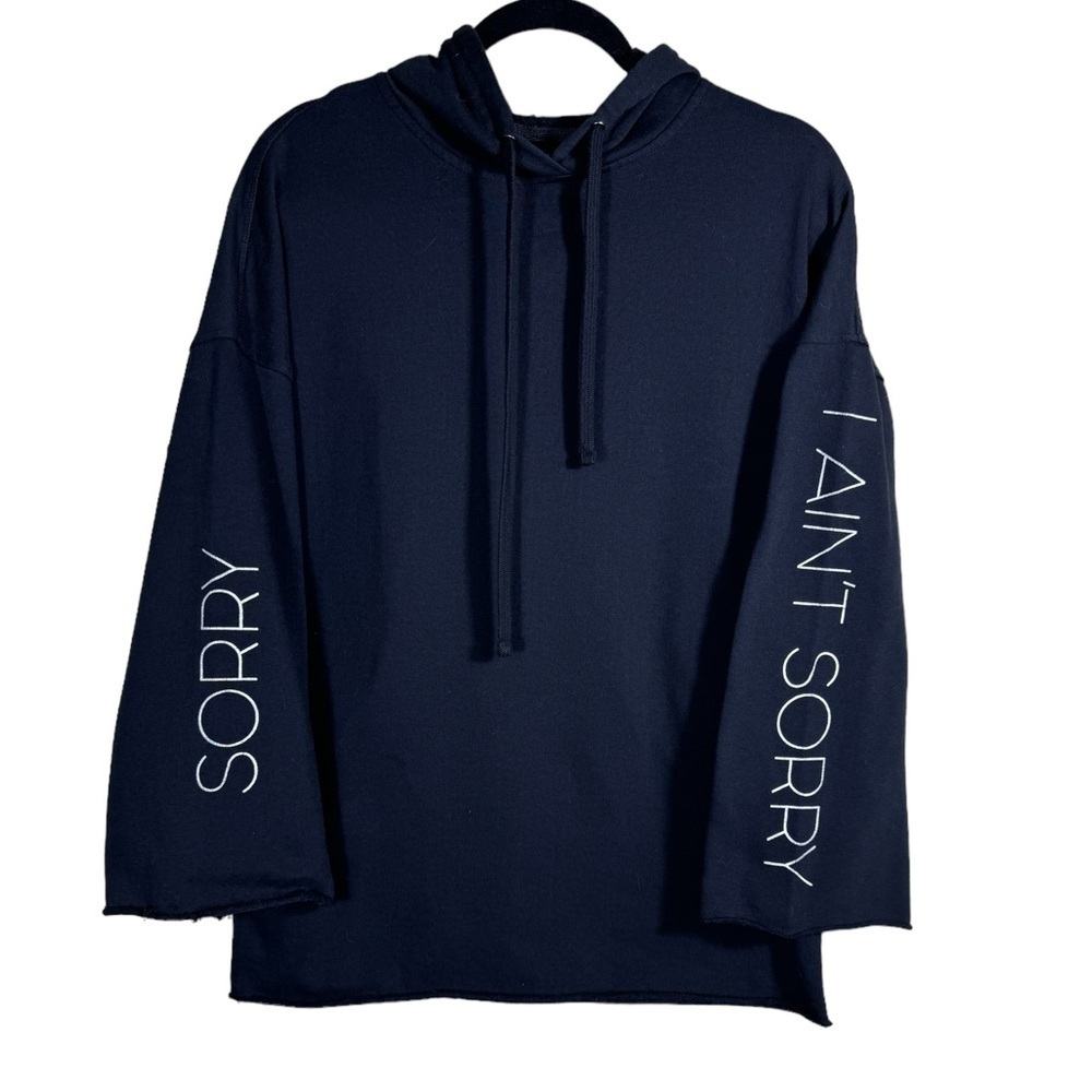 Material Girl Active(Sorry I ain't Sorry )Oversized Black Hoodie Women's Size S